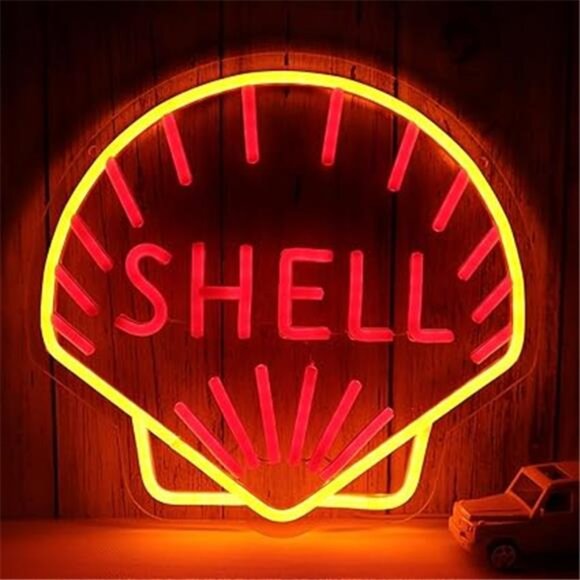 Shell Oil Logo LED Neon Sign Garage Shop Decor Man Cave Bar Mechanic Gear Head - Picture 7 of 7